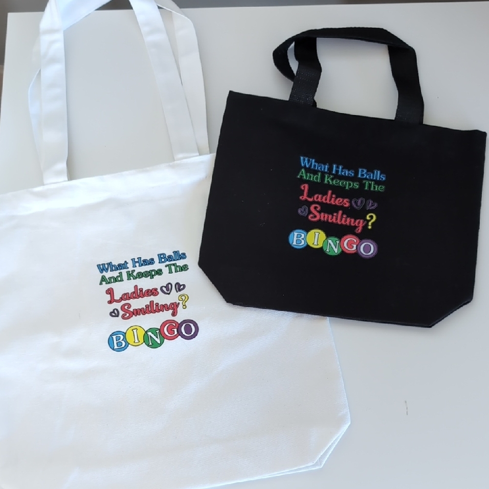 Funny Colorful Bingo Canvas Tote Bags